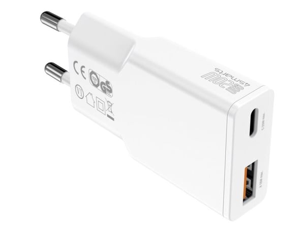 4smarts PDPlug Slim Duos - Strømadapter - GaN - 20 watt - 3 A - HiSilicon Fast Charging, SCP, QC 2.0, QC 3.0, AFC, PD 3.0, PD/PPS, Apple 2.4A (24 p...