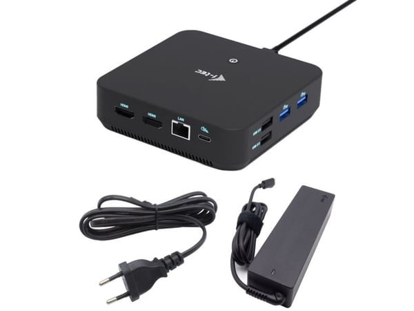 i-tec USB-C DP Dual HDMI telakointiasema Power Delivery 100 W + Universal Charger 100W, langallinen, USB 3.2 Gen 2 (3.1 Gen 2) Type-C, 100 W, 10,10...