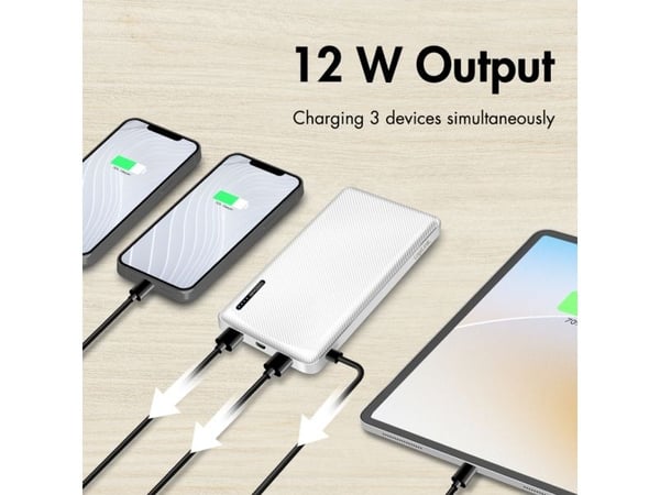 LogiLink PA0328WRF, 10000 mAh, 12 W, Hvit