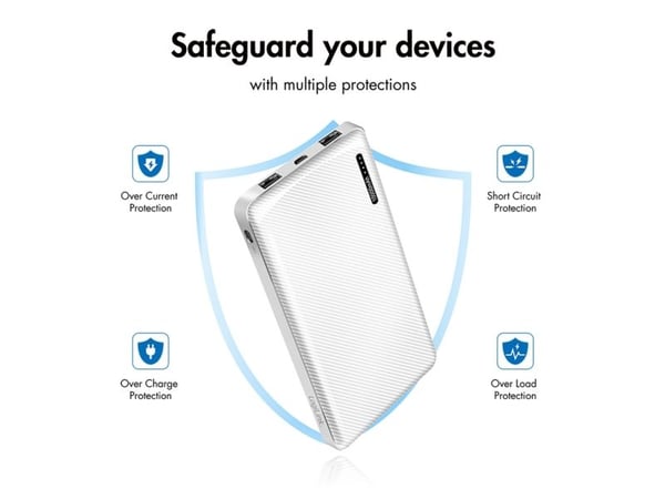 LogiLink PA0328WRF, 10000 mAh, 12 W, Hvit