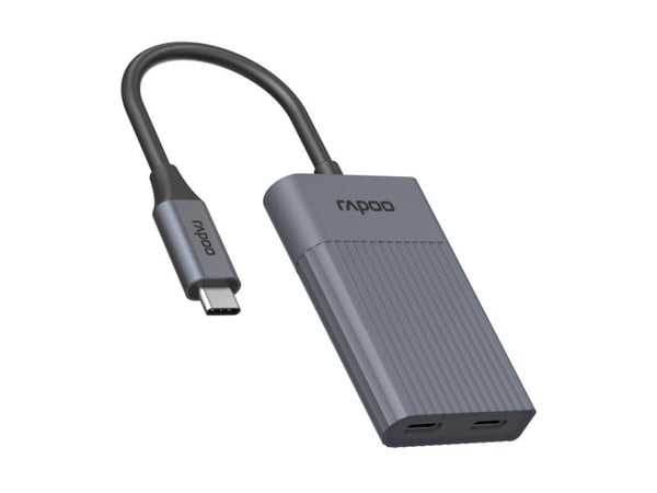 Rapoo UCH-4013, USB Type-C, USB 3.2 Gen 1 (3.1 Gen 1) Type-A, USB 3.2 Gen 1 (3.1 Gen 1) Type-C, 5000 Mbit/s, Harmaa, Muovi, 0,14 m