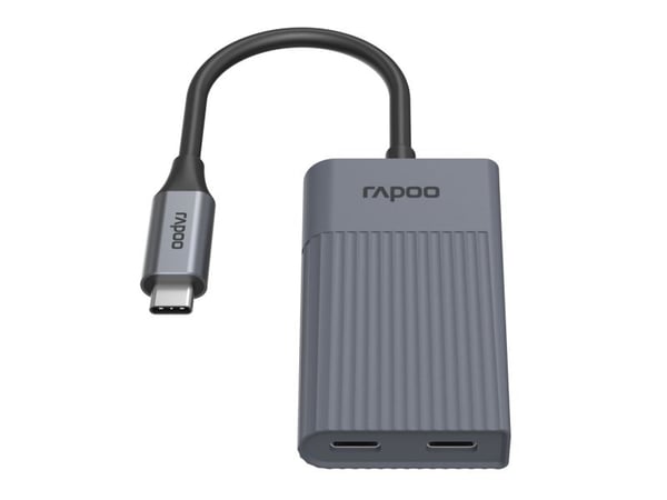 Rapoo UCH-4013, USB Type-C, USB 3.2 Gen 1 (3.1 Gen 1) Type-A, USB 3.2 Gen 1 (3.1 Gen 1) Type-C, 5000 Mbit/s, Harmaa, Muovi, 0,14 m