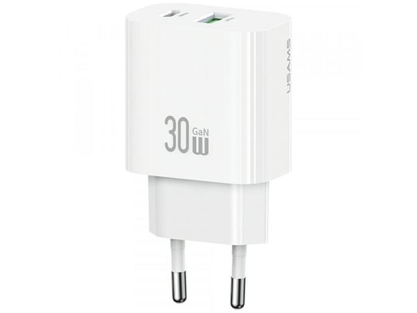 30 W nettlader 1xUSB-C 1xUSB-A Hurtiglading Hvit