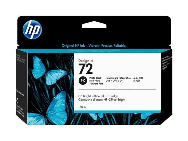 HP 72 - 130 ml - fotosort - original - DesignJet - blekkpatron - for DesignJet T1100, T1100ps, T1200, T1200ps, T1300, T610, T620, T770, T790