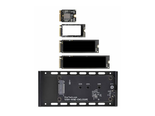 StarTech.com 1USB4-NVME-ENCLOSURE, SSD-kotelo, M.2, PCI Express, 40 Gbit/s, USB-liitettävyys, musta