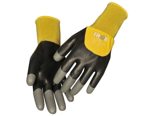 Halvdyppet latexhandske, THOR Flex Dry, 8, lajitelma, lateksi/nitriili/polyesteri