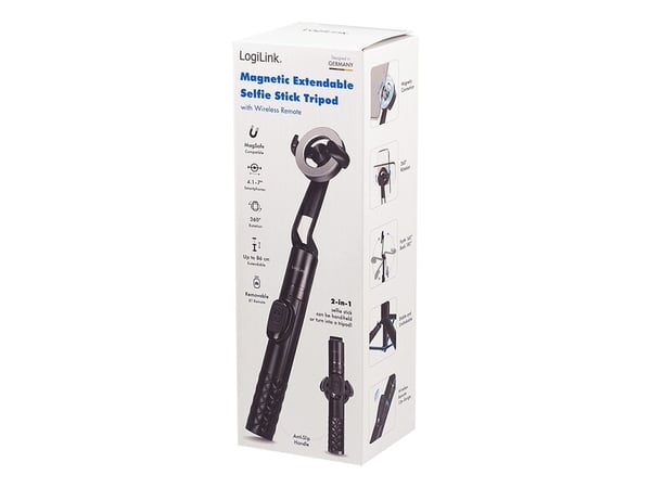 LogiLink BT0069, Smarttelefon, Sort, Alle merker, Akrylonitril-butadien-styren (ABS), Aluminium, 300 kg, 360°