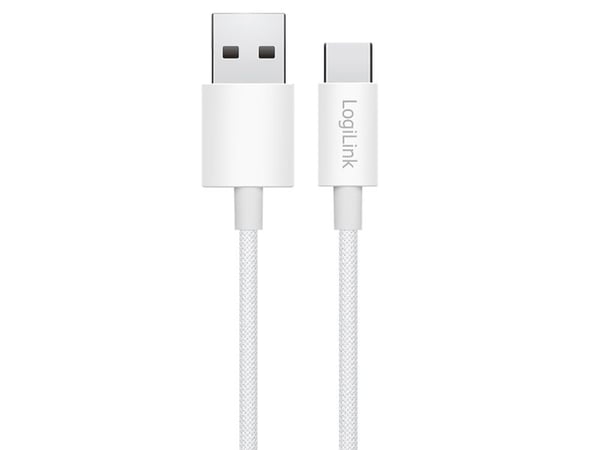 LogiLink CU0321, 1 m, USB A, USB C, USB 2.0, 0,48 Gbit/s, valkoinen