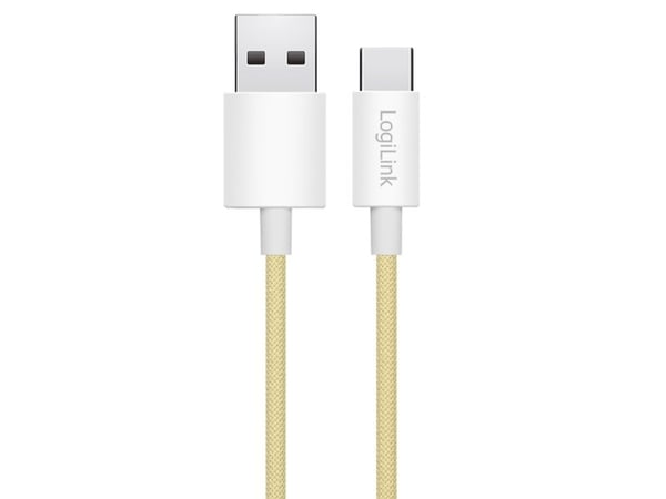 LogiLink CU0333, 1 m, USB A, USB C, USB 2.0, 0,48 Gbit/s, Gult
