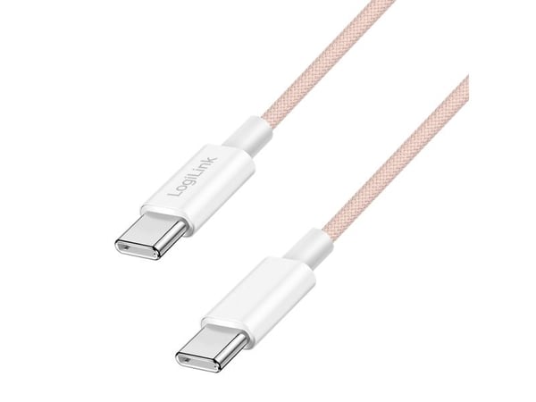 LogiLink CU0343, 1 m, USB C, USB C, USB 2.0, 0,48 Gbit/s, Rosa