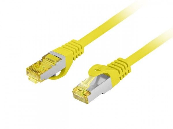 Lanberg - Liitäntäjohto - RJ-45 (uros) RJ-45 (uros) - 25 cm - 6 mm - S/FTP - CAT 6a - säikeisjohto, solmuton, muotoiltu, halogeenivapaa - keltainen...