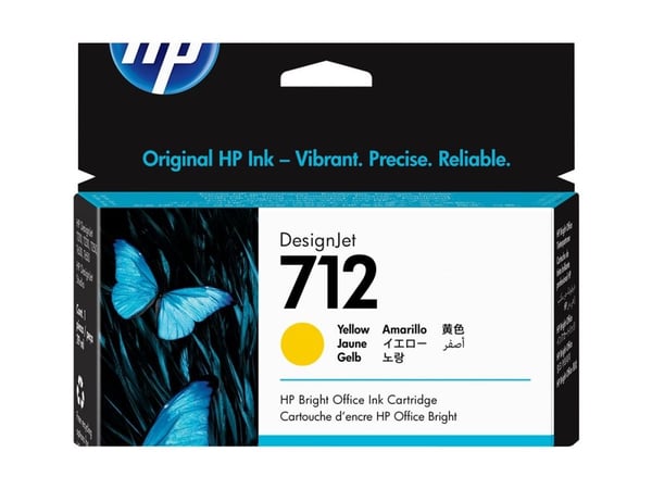 HP 712 - 29 ml - gul - original - DesignJet - blekkpatron - for DesignJet Studio, T210, T230, T250, T630, T650