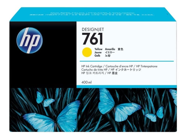 HP 761 - 400 ml - gul - original - DesignJet - blekkpatron - for DesignJet T7100, T7200, T7200 Production Printer