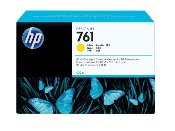 HP 761 - 400 ml - gul - original - DesignJet - blekkpatron - for DesignJet T7100, T7200, T7200 Production Printer