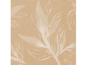 Serviet Duni Leaves Natural 33 x 33 cm 3-lags Beige,10 pk x 50 stk/krt