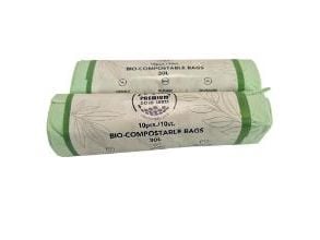 Spandepose 30liter B500xL600 mm 15my PLA bionedbrydelig Standard Grøn,40 rl x 10 stk/krt