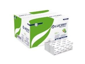 Håndklædeark Lucart Eco M-Fold 2-lag L22.5xB32xD8cm Mix Hvid,15 pk x 125 stk/krt