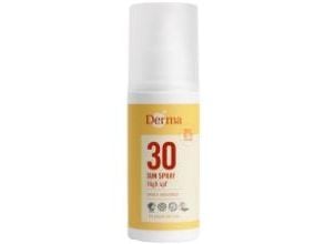 Solcreme Spray Derma Sun Spray SPF 30 150ml Svanemærket/Allergimærket u. Parfume,6 stk x 150 ml/krt