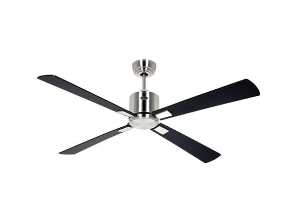 CasaFan ECO NEO III 132 BN-SW/TK WiFi vifte-/loftventilator svart/teak 27 W (Ø x H) 132 cm x 360 mm krom (børstet) med fjernkontroll, timer, vinter...