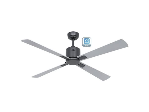 CasaFan ECO NEO III 132 BG-WE/LG WiFi takvifte 27 W (Ø x H) 132 cm x 360 mm basaltgrå med fjernkontroll, timer, vinterdrift