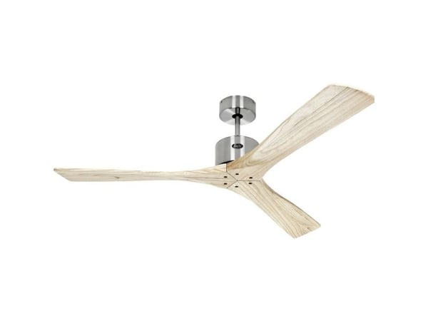 CasaFan MACAU 132 BN-NT vifteblader natur med fjernkontroll takvifte 39 W (Ø x H) 132 cm x 350 mm krom (børstet) med fjernkontroll, vinterdrift