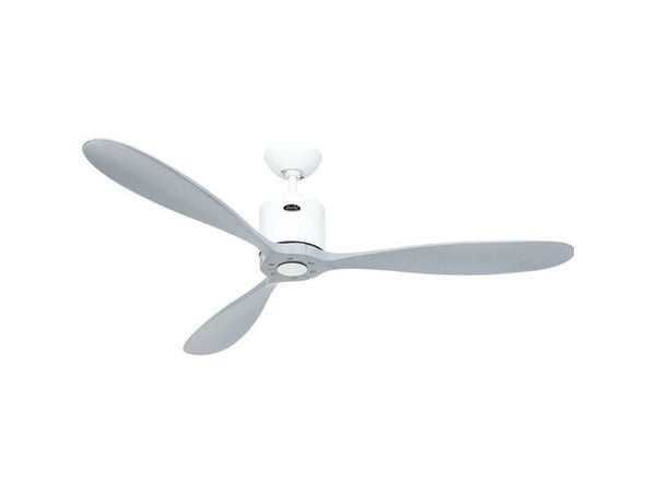 CasaFan AEROPLAN ECO 132 WE-LG takvifte i massivtre lysgrå 27 W (Ø x H) 132 cm x 310 mm hvit med fjernkontroll, timer, vinterdrift