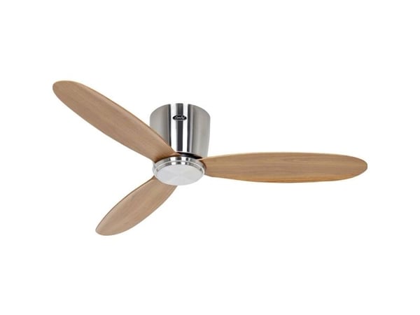 CasaFan ECO PLANO II 112 BN-EN WiFi vifte med vinger natur eik takvifte 13 W (Ø x H) 112 cm x 160 mm krom (børstet) med fjernkontroll, timer, vinte...