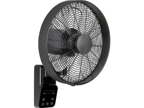 CasaFan AIROS ECO DESIGN WALL SW veggventilator 25 W (Ø x H) 40 cm x 540 mm svart med fjernkontroll, timer