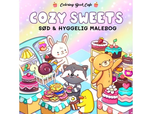 Färgbok: Cozy Sweets - Cozy Coloring | Coloring Book Cafe | Kieli: Tanska