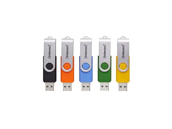 Intenso USB Flash Drive Office Line 3543595 3.2 5St. Multipack - 64 GB, 64 GB, USB Type-A, 3.2 Gen 1 (3.1 Gen 1), Sväng, Multifärg