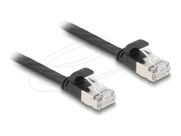 Delock RJ45 litteä nauhakaapeli uros uros Cat.6A 1,5 m musta