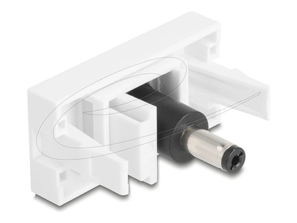 Delock - Strømadapter - 5,5 x 2,1 mm DC-jakk (hunn) til 5,5 x 2,1 mm DC-jakk (hann) - hvit