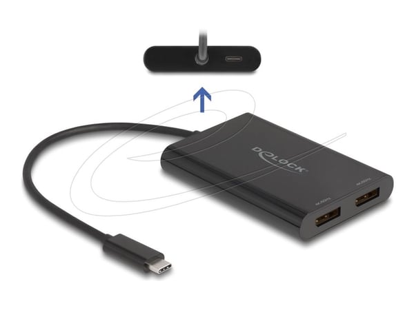 Delock - Videoadapteri - USB-C (han) til DisplayPort, USB-C (PD) (hun) - 20 cm - USB Power Delivery (100 W), 4K60 Hz (3840 x 2160) tuki - lajittelu...