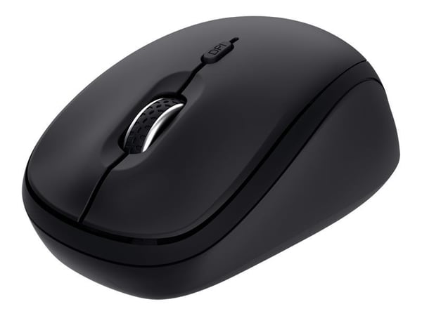 Trust Yvi+ - Mus - kompakt, fleranvändarenhet - höger- och vänsterhänta - optisk - 3 knappar - trådlös - 2.4 GHz, Bluetooth 5.0 - trådlös USB-motta...