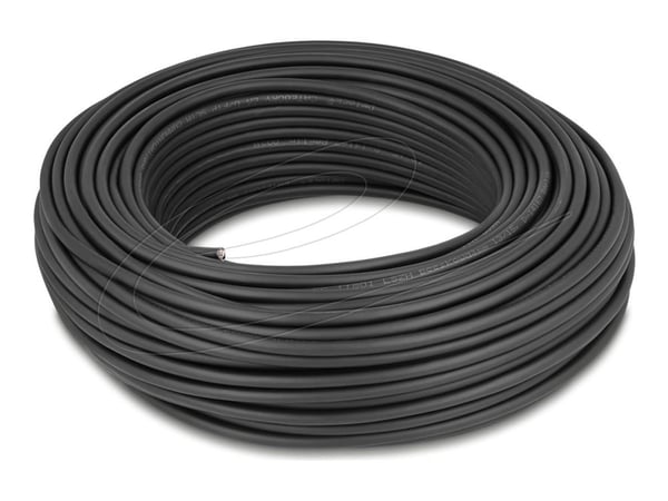 Delock nettverkskabelrull Cat.6A U/FTP 500 MHz Slank fleksibel halogenfri 50 m svart