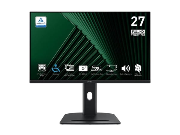 MSI PRO MP275PG - LED-skjerm - 27" - 1920 x 1080 Full HD (1080p) @ 100 Hz - IPS - 300 cd/m² - 1000:1 - 1 ms - 2xHDMI, VGA, DisplayPort - høyttalere