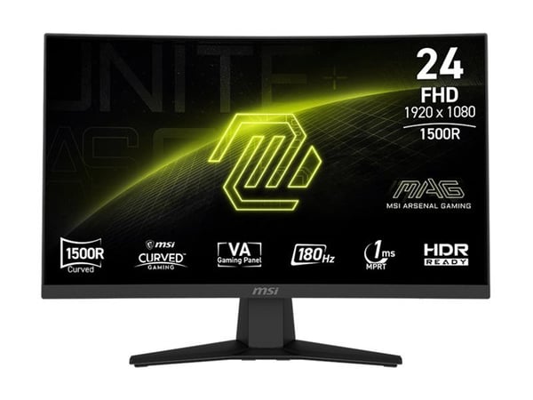 MSI MAG 244C 23,6 tommer VA FHD Curve 1500R 180Hz 250cd/m2 4ms HDMI DP
