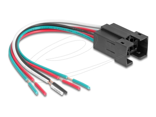Delock - Push button wiring harness - 6-pin (hunn) til uisolert tråd - AC 230 V - 3 A - 15 cm - flertrådet - svart