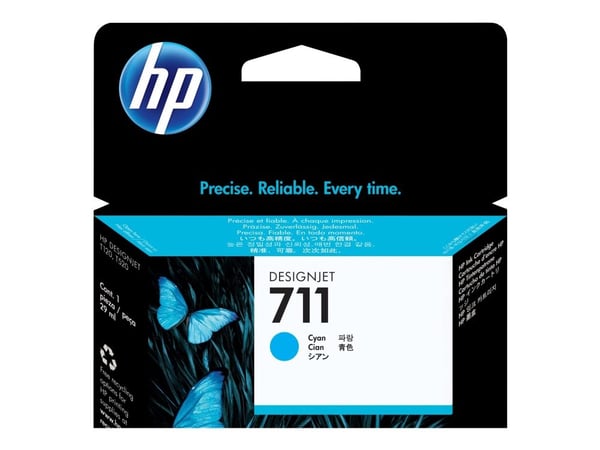 HP 711 - 29 ml - cyan - original - DesignJet - blekkpatron - for DesignJet T100, T120, T120 ePrinter, T125, T130, T520, T520 ePrinter, T525, T530