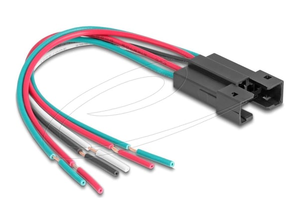 Delock - Push button wiring harness - 6-pin (hunn) til uisolert tråd - AC 230 V - 3 A - 15 cm - flertrådet - svart