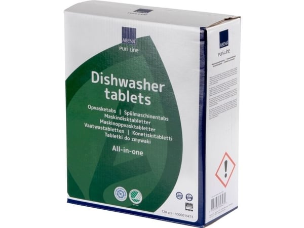 Opvasketabs, ABENA Puri-Line, all-in-one, vandopløselig folie, uden klor, farve og parfume - (5 stk.)