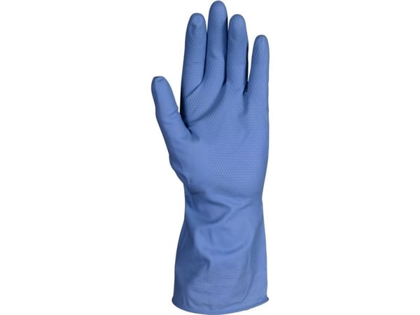 Latexhandske, ENA, S, blå, latex, pudderfri, med velour - (12 stk.)