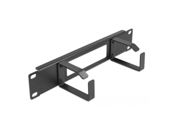 Delock - Rackkabel-styringspanel med kroker - 2 hooks - svart - 1U - 10"