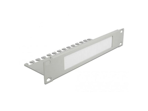 Delock Cable Management Brush Strip with Cable Support Plate - Styringspanel for rackkabler med børste - grå - 1U - 10"