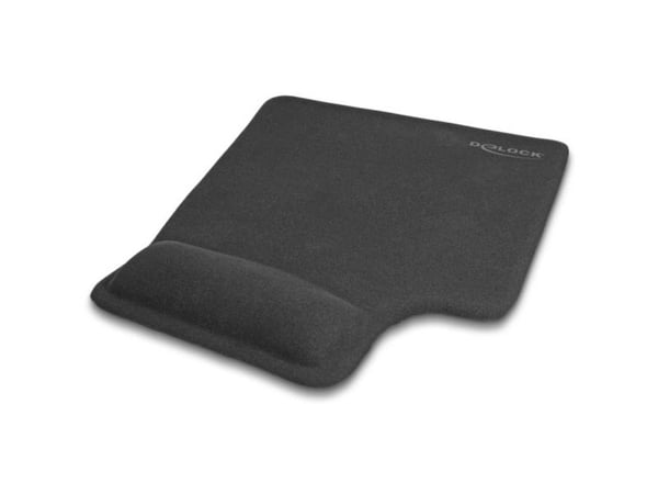 Delock - Musematte med håndleddsstøtte - ergonomic, gel wrist rest, left-hander - svart