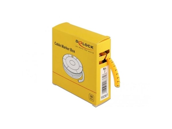 Delock Cable Marker Box, No. 7 - Johdon/kaapelin merkitsimet (esipainettu) - keltainen (500 kpl)
