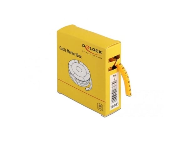Delock Cable Marker Box, No. 9 - Johdon/kaapelin merkitsimet (esipainettu) - keltainen (500 kpl)