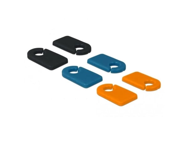 Delock - Kabelmarkeringsklämmsats - svart, blå, orange