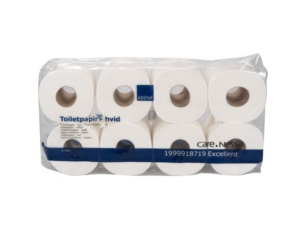 Toiletpapir, ABENA Care-Ness Excellent, 3-lags, 38m x 9cm, Ø12,5cm, hvid - (9 stk.)