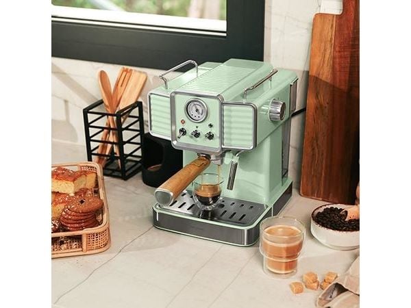 Cecotec 01576, Espressokone, 1,5 L, Jauhettu kahvi, 1350 W, Vaaleanvihreä